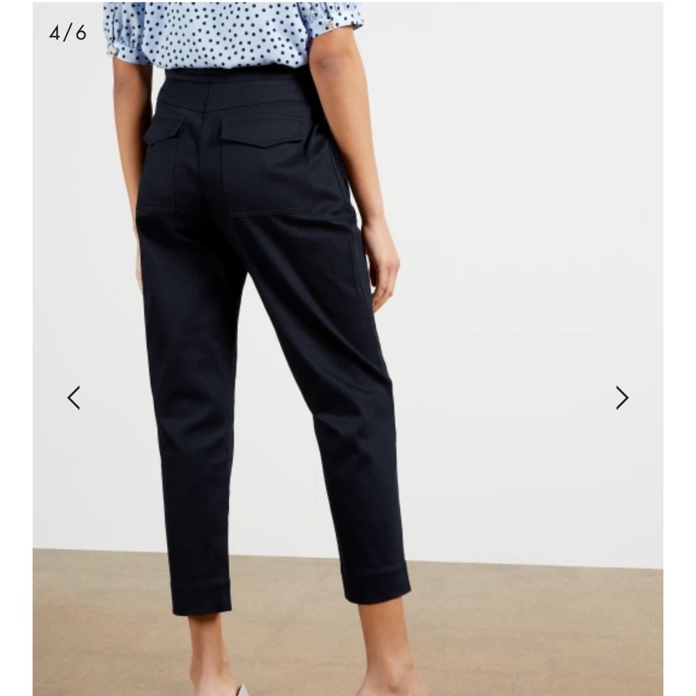 New Ted Baker Navy Tapered Trouser With Top Stitch Detail size 3 London (US 8) - Picture 2 of 4